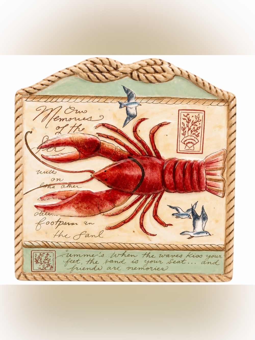 Certified International Susan Winget Coastal Lobster Ceramic Platter/Wall Decor